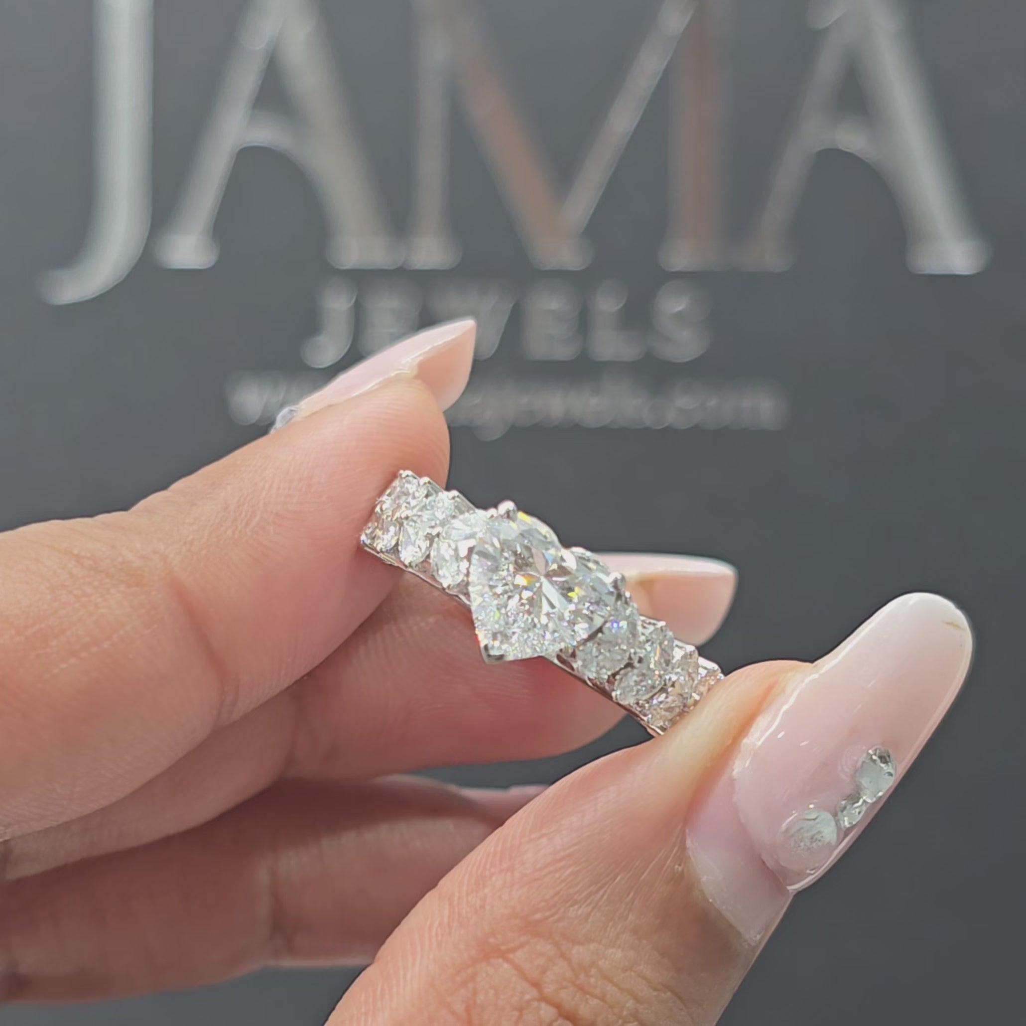 2.40 CT Heart & Pear Cut Lab Diamond Ring (Ready for Delivery)