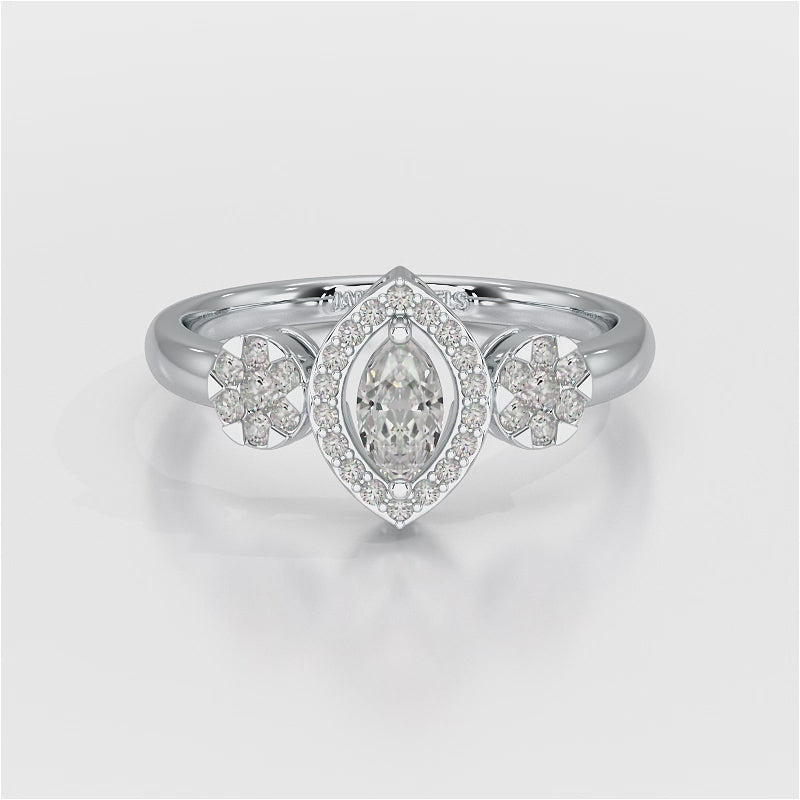 Marquise Cut 0.5 CT Lab Grown Diamond Ring