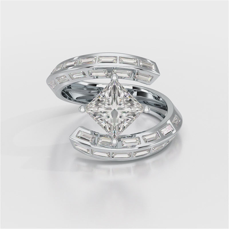 3.08 CT Princess Cut Lab Diamond Ring