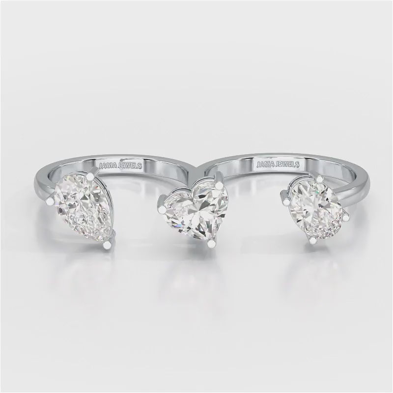 Two Finger Fancy Shape Lab Diamond Ring