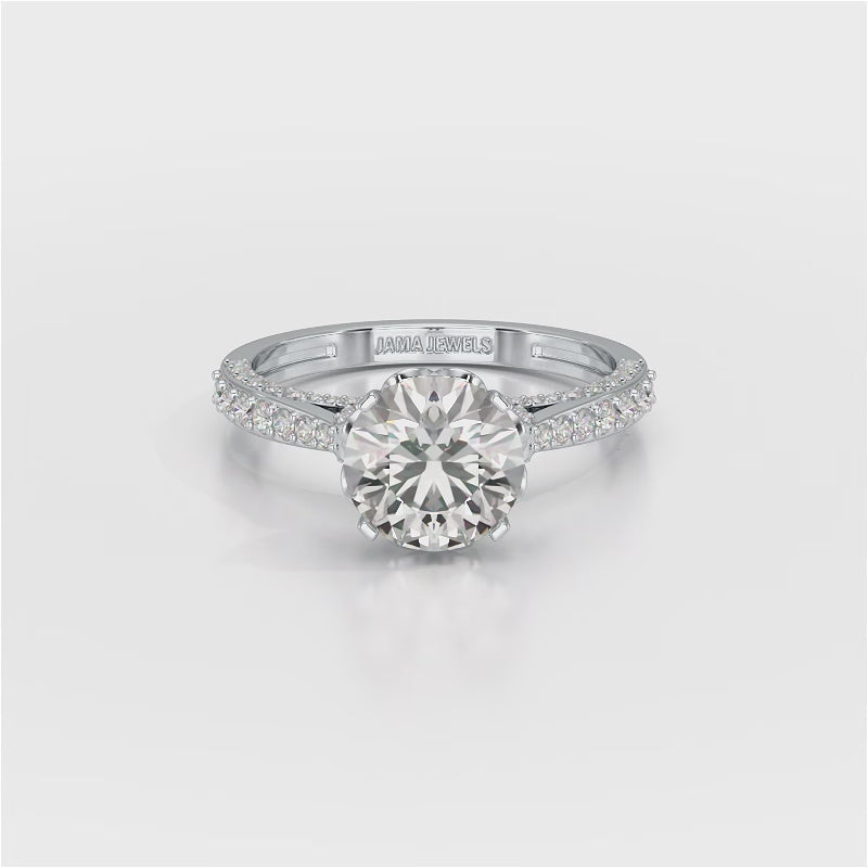 2.6 CT Round Cut Lab Diamond Ring
