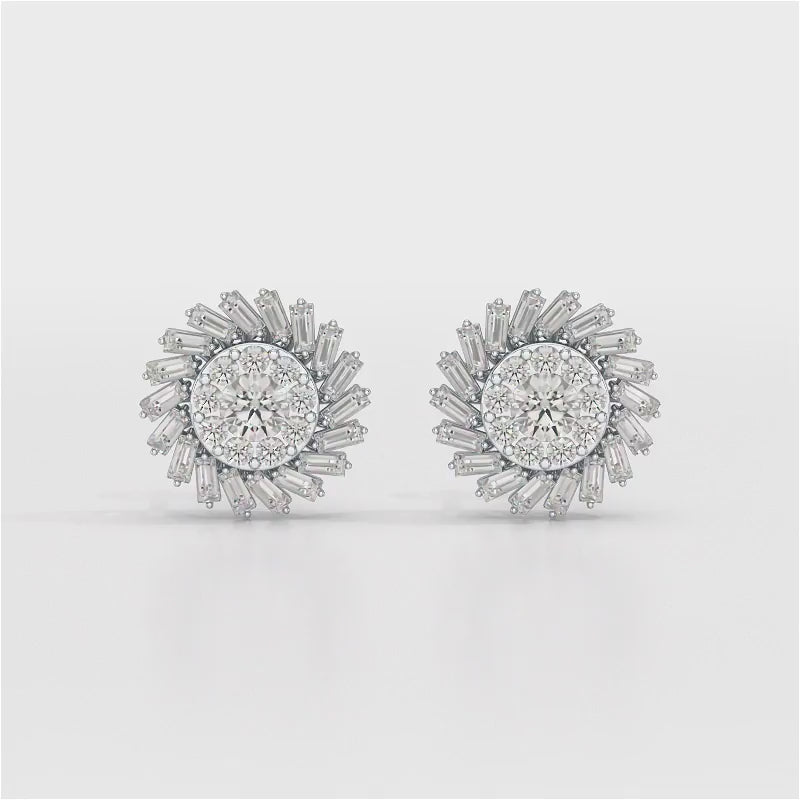 1.9 CT Lab Diamond Taper Stud Earring