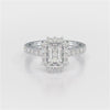 1.5 CT Lab Diamond Emerald Cut Halo Ring