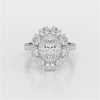 3.16 CT Halo Oval Cut Lab Diamond Ring