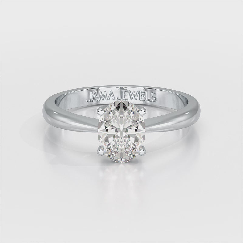 1 Ct Oval Cut Solitaire Lab Diamond Engagement Ring