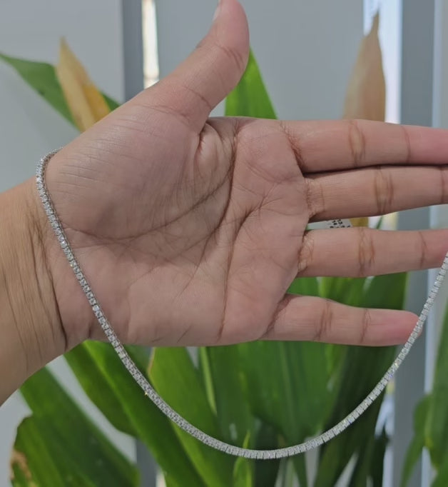 6.60 CT Round Cut Lab Diamond Tennis Necklace (Ready for Delivery)