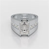 6 CT Emerald Cut Lab Diamond Men's Ring