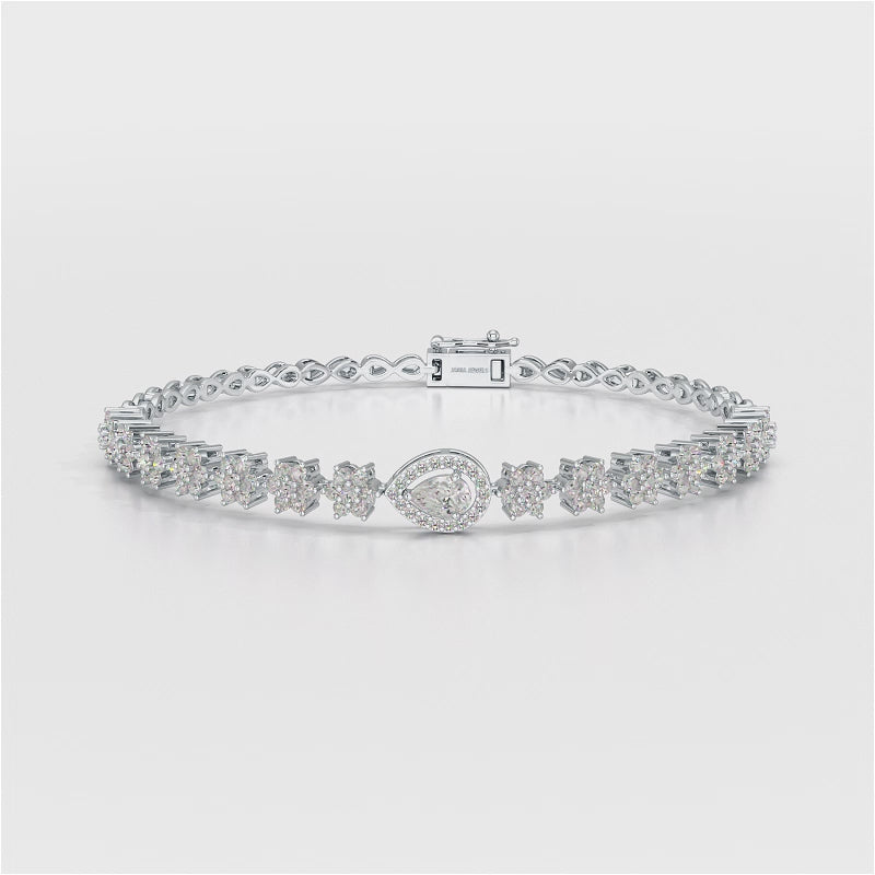 1.78 CT Pear Shape Lab Grown Diamond Bracelet