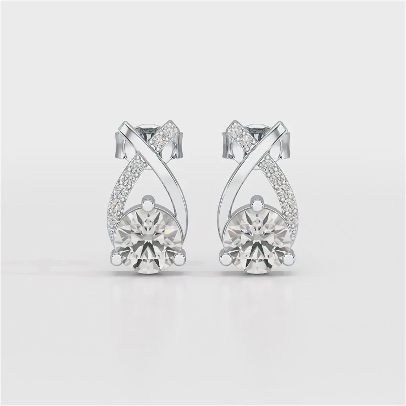 1.38 CT Lab Diamond Stud Earrings