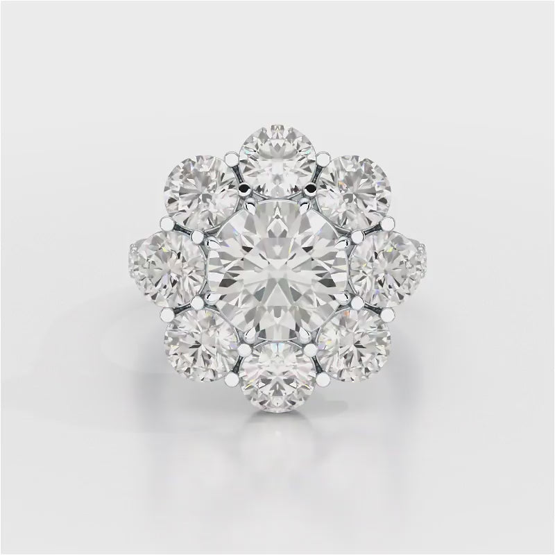 7.88 CT Halo Lab Diamond Round Cut Ring