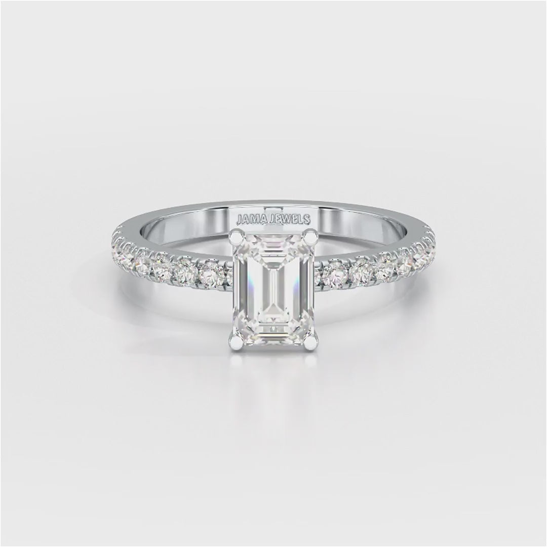 1 CT Classic Emerald Cut Lab Diamond Ring