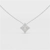 0.70 CT Princess Cut Halo Chain Pendant with Round Diamonds