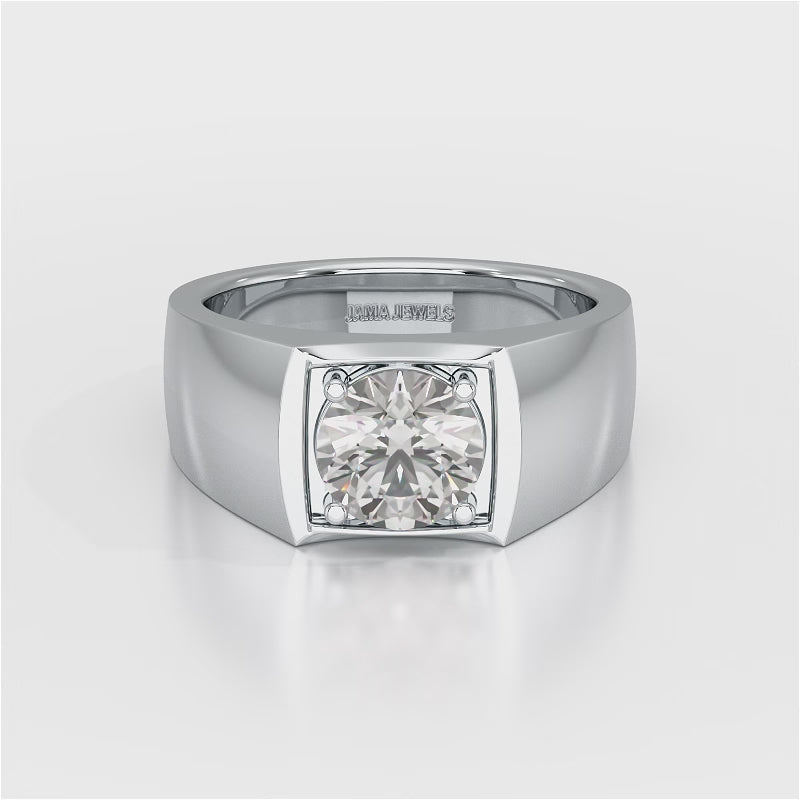 2 CT Round Cut Lab Diamond Men's Ring