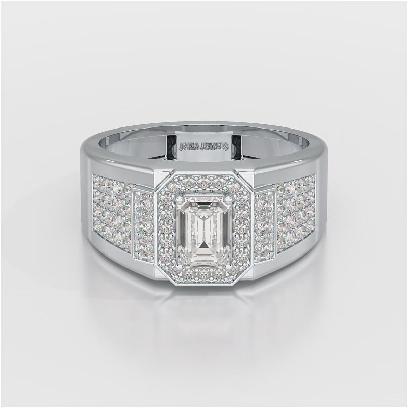 1.72 CT Round Shape Lab Diamond Men's Ring