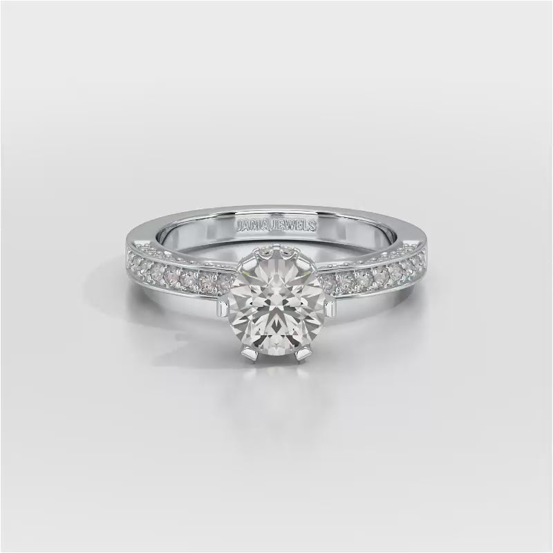 Round Lab Diamond 1.65 CT Simple Wedding Ring