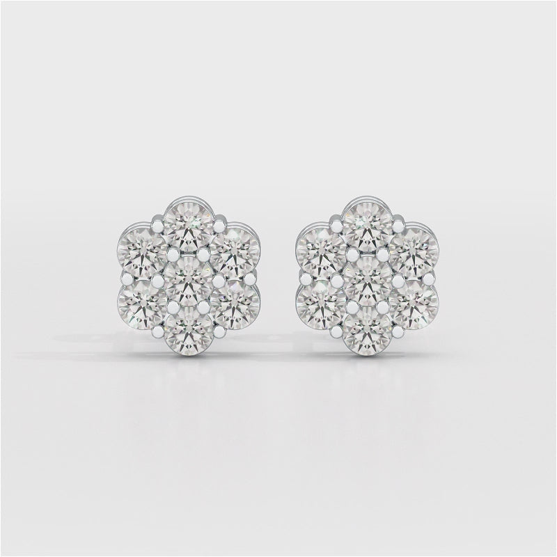 0.97 CT Round Cut Lab Diamond Stud Earring