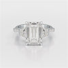 6.6 CT Lab Diamond Emerald and Tapper Cut Ring