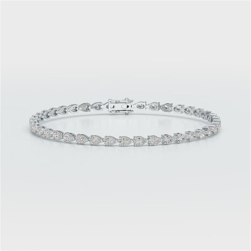 5.10 CT Pear Cut Diamond Tennis Bracelet
