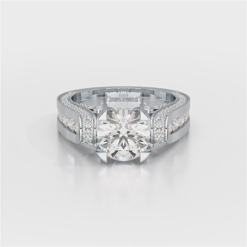 3.4 CT Cushion Cut Solitaire Lab Diamond Ring