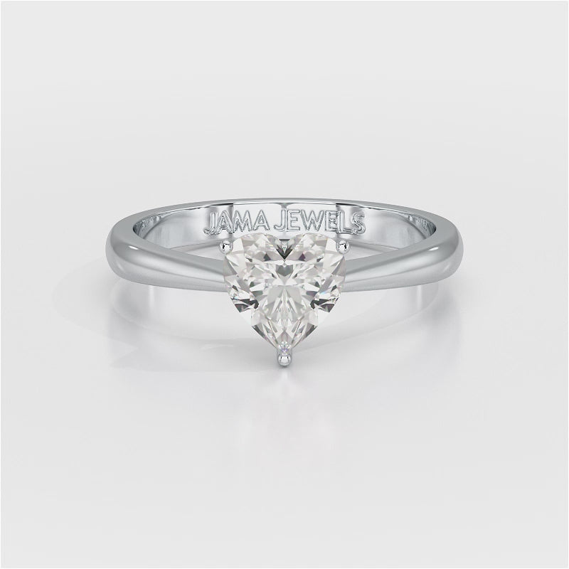 1 Ct Heart Shaped Solitaire Lab Diamond Ring
