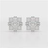 9.25 CT Baguette and Princess Cut Lab Diamond Stud Earrings
