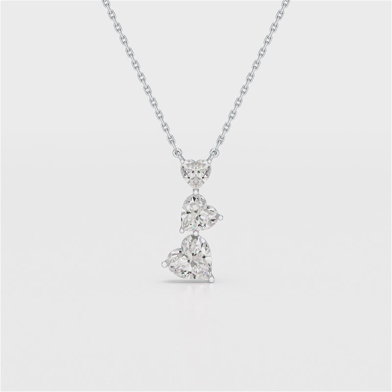 4.3 CT Heart Cut Lab Diamond Chain Pendant