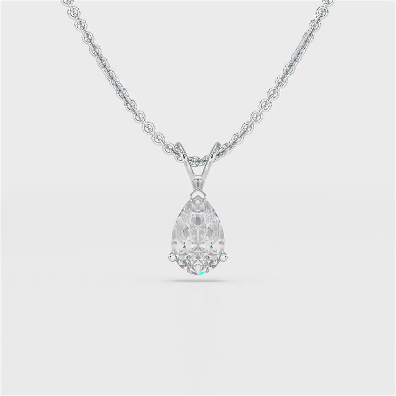 1 Carat Pear Shape Lab Diamond Pendant