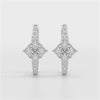 1.07 CT Princess Cut Lab Diamond Hoop Earrings
