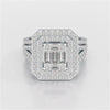 1.94 CT Baguette Cut Layered Halo Lab Diamond Ring