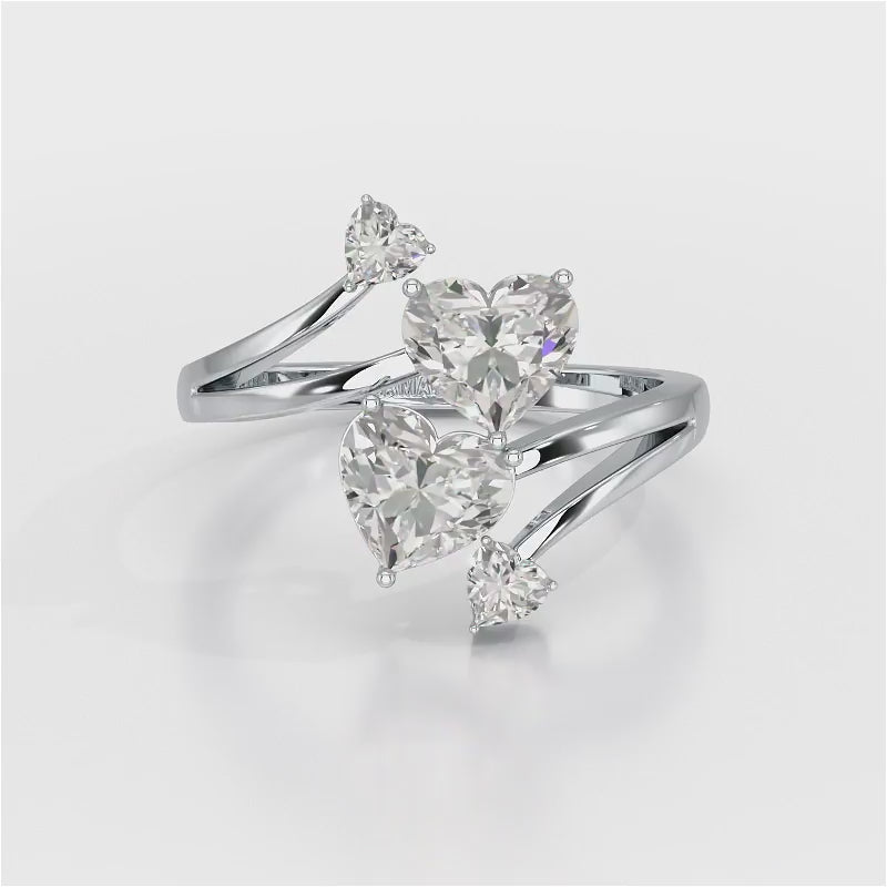 2.04 CT Heart Cut Lab Diamond Ring