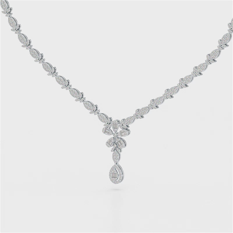 2.5 CT Baguette Cut Lab Grown Diamond Necklace