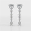 0.78 CT Round Dangle Drop Lab Diamond Earrings