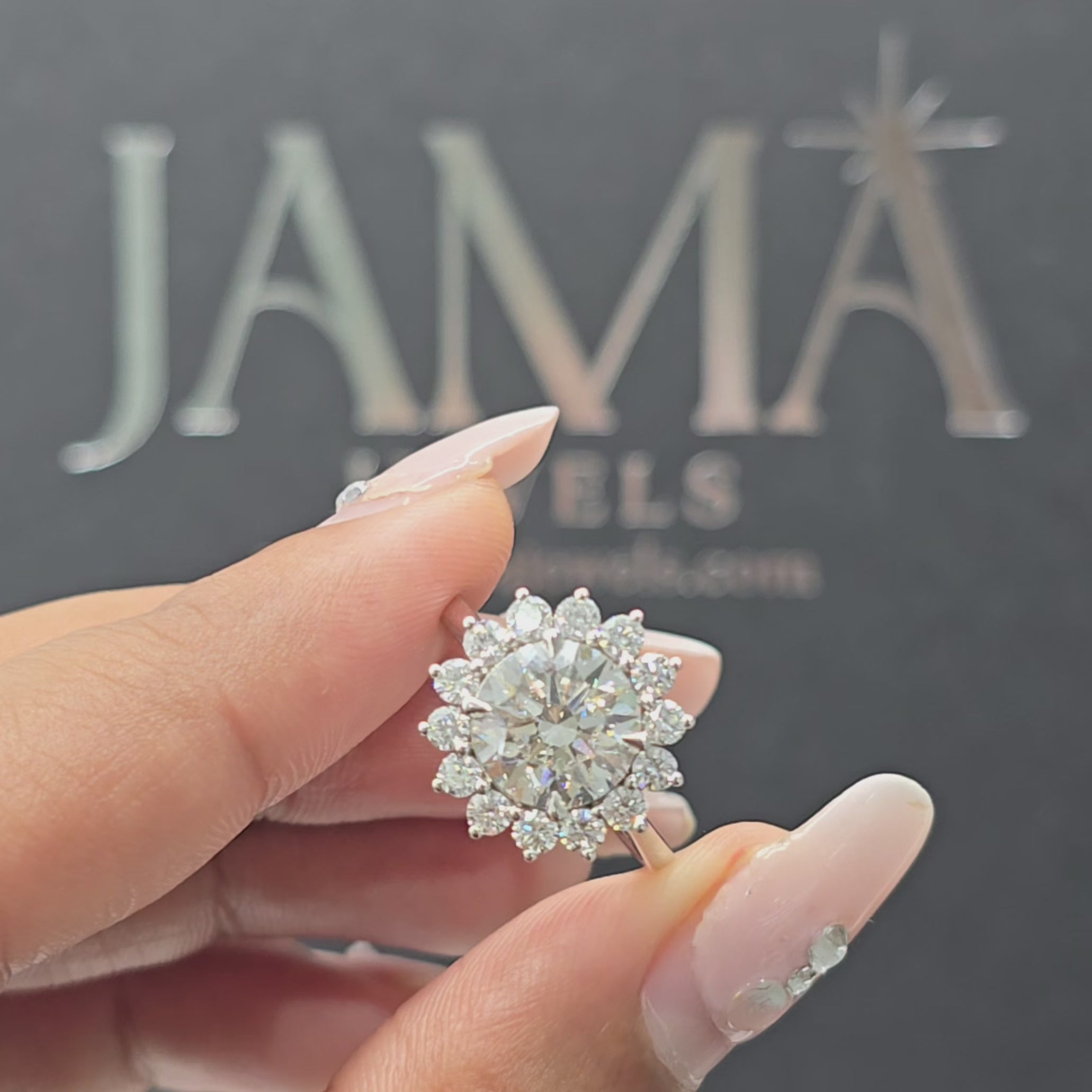 3.30 CT Round Cut Halo Lab Diamond Ring (Ready for Delivery)