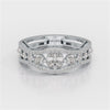 1.50 CT Round Cut Three Row Curved Diamond Ring