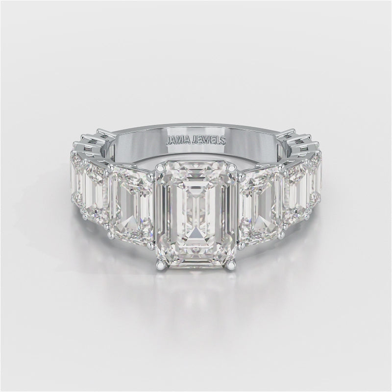 7.8 CT Emerald Shape Lab Diamond Ring