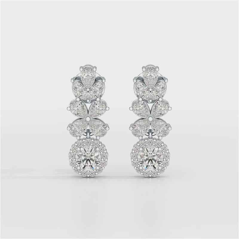 2.10 CT Multi Shape Diamond Drop Earring