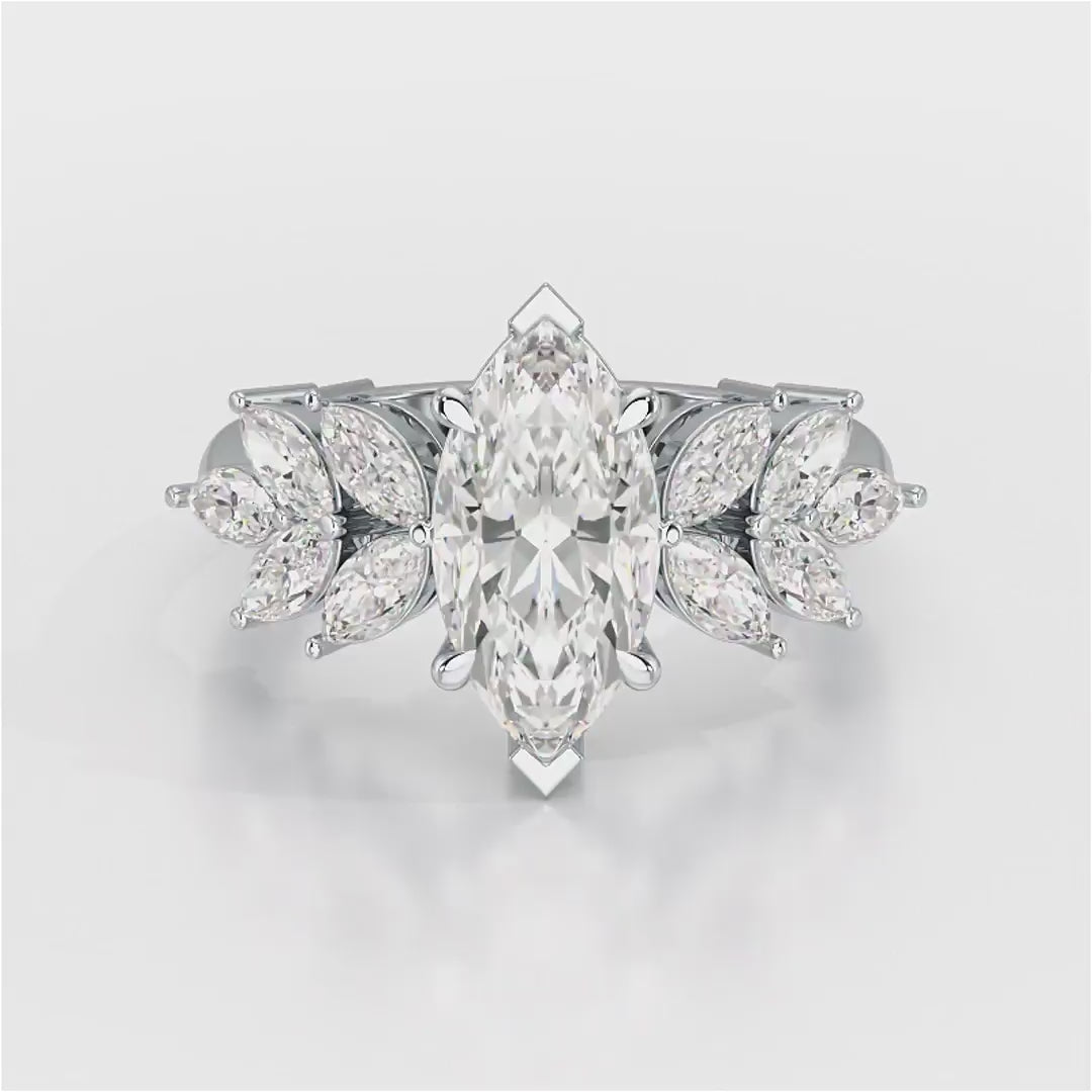 3.7 CT Marquis Cut Lab Diamond Ring