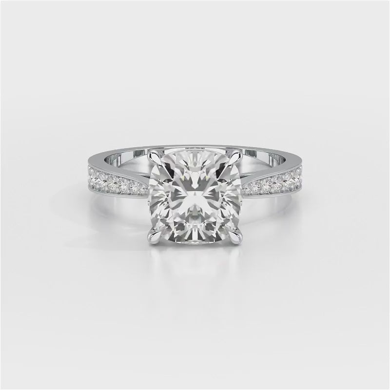 3.78 CT Lab Diamond Cushion Cut Solitaire Ring
