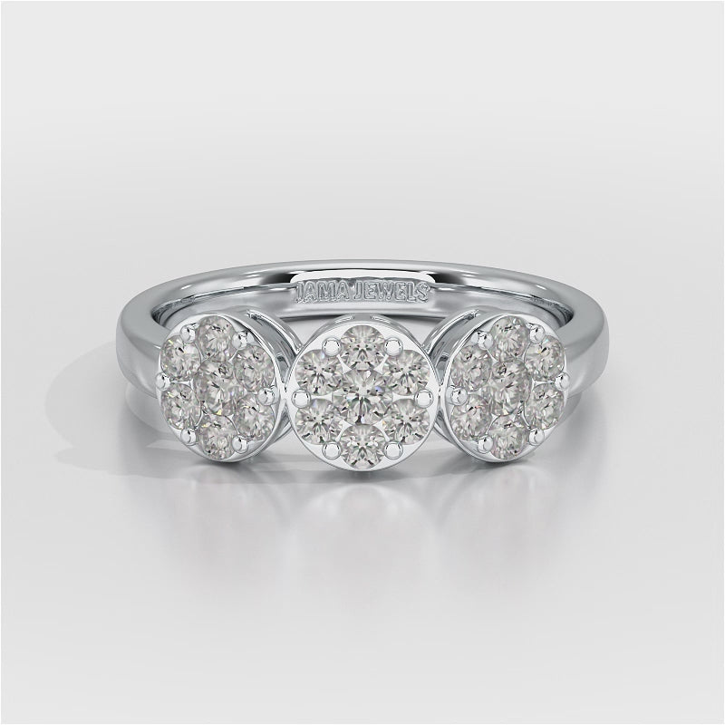 0.57 CT Lab Grown Round Shape Simple Wedding Ring - Jama Jewels 