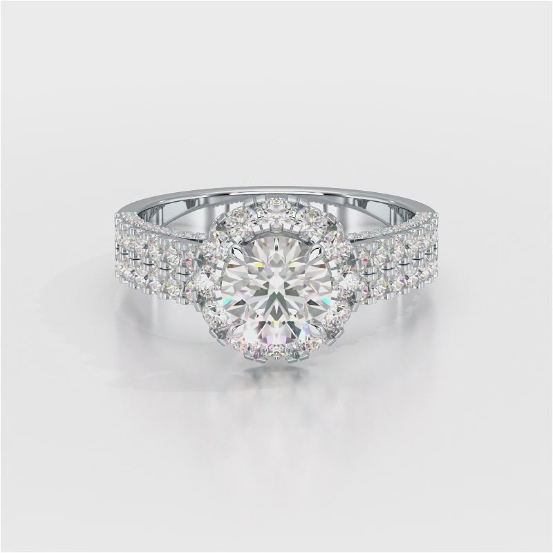 2.32 CT Halo Lab Diamond Engagement Ring