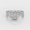 1.45 CT Round Cut Diamond Bypass Ring with Pear & Round Diamonds